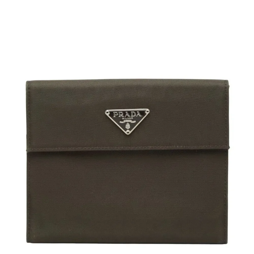 Prada Triangle Logo Plate Bi-fold Wallet